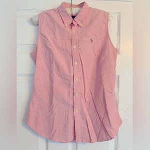 GUC Ralph Lauren Sport pink sleeveless button down size 6